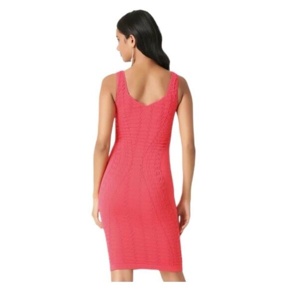 Bebe Sleek Coral Pink Bandage Dress – Size: S/P - Picture 3 of 4